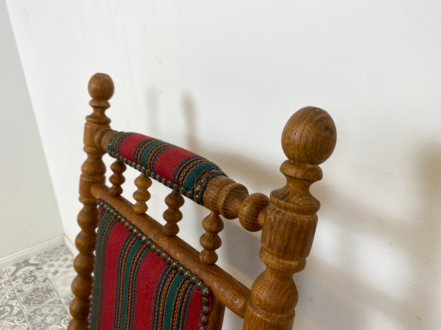 WMK Wunderschöner und sehr gut erhaltener dänischer Schaukelstuhl aus gedrechseltem Vollholz Rahmen mit bodenschonender Federwippung # Stuhl Sessel Lesesessel Rocking Chair Vintage Skandinavisch