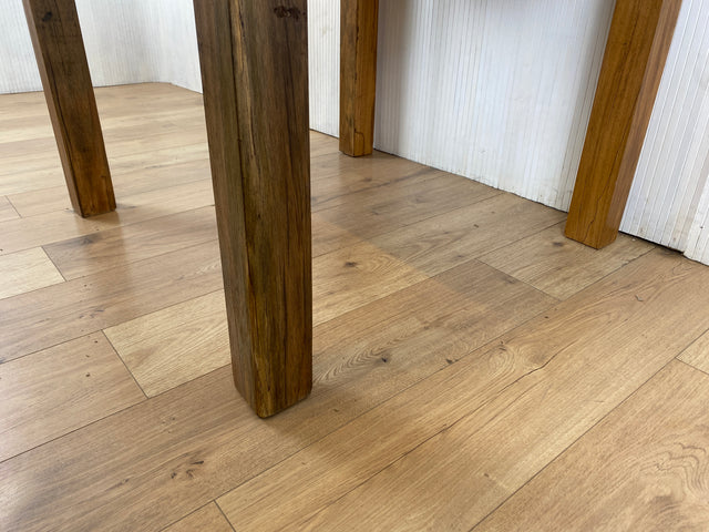 Boatwood by WMK # Besonders schöner kleiner Esstisch (90x90cm) aus altem Bootsholz, ein handgefertigtes Unikat aus massivem Teakholz # Tisch Esszimmertisch Holztisch Küchentisch Gastro Dinning Table