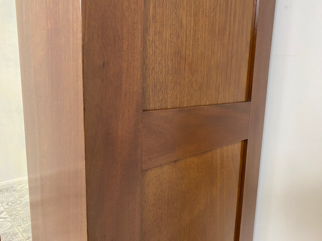 WMK Wunderschöner und gut erhaltener antiker Kleiderschrank aus vollem Holz mit Spiegel & feinen Holzschnitzereien # Schrank Dielenschrank Vertiko Wardrobe Garderobe Wäscheschrank Jugendstil Vintage