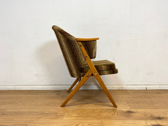 WMK 1/2 Formschöner und gemütlicher skandinavischer Mid-Century Loungesessel mit gut erhaltenem Originalbezug # Sessel Lesesessel Clubsessel Stuhl Armlehnenstuhl Vintage Retro 60er # Versand möglich