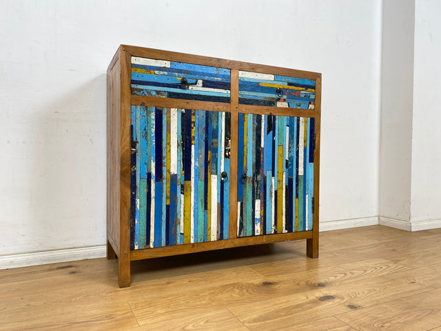 Boatwood by WMK # Einzigartige Kommode mit Schubladen, ein aus altem Bootsholz handgefertigtes Unikat aus massivem Teakholz # Schrank Sideboard Anrichte Wäschekommode Wickelkommode Bootsmöbel Teak