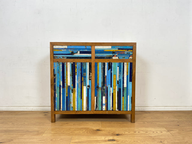 Boatwood by WMK # Einzigartige Kommode mit Schubladen, ein aus altem Bootsholz handgefertigtes Unikat aus massivem Teakholz # Schrank Sideboard Anrichte Wäschekommode Wickelkommode Bootsmöbel Teak