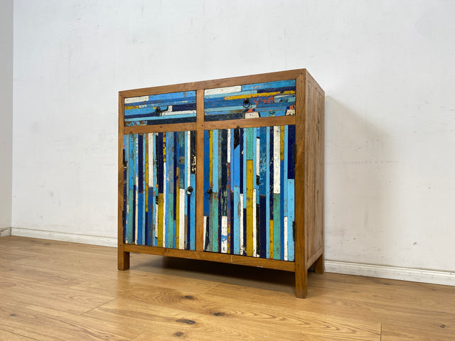 Boatwood by WMK # Einzigartige Kommode mit Schubladen, ein aus altem Bootsholz handgefertigtes Unikat aus massivem Teakholz # Schrank Sideboard Anrichte Wäschekommode Wickelkommode Bootsmöbel Teak