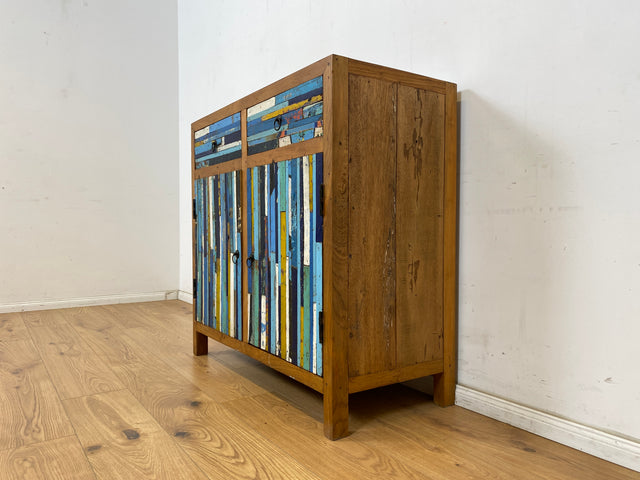 Boatwood by WMK # Einzigartige Kommode mit Schubladen, ein aus altem Bootsholz handgefertigtes Unikat aus massivem Teakholz # Schrank Sideboard Anrichte Wäschekommode Wickelkommode Bootsmöbel Teak