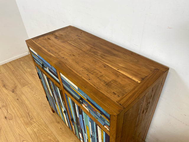 Boatwood by WMK # Einzigartige Kommode mit Schubladen, ein aus altem Bootsholz handgefertigtes Unikat aus massivem Teakholz # Schrank Sideboard Anrichte Wäschekommode Wickelkommode Bootsmöbel Teak
