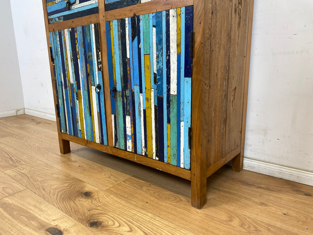 Boatwood by WMK # Einzigartige Kommode mit Schubladen, ein aus altem Bootsholz handgefertigtes Unikat aus massivem Teakholz # Schrank Sideboard Anrichte Wäschekommode Wickelkommode Bootsmöbel Teak