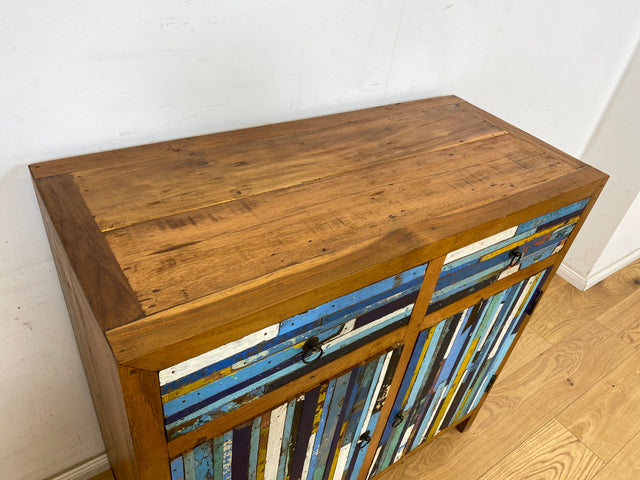 Boatwood by WMK # Einzigartige Kommode mit Schubladen, ein aus altem Bootsholz handgefertigtes Unikat aus massivem Teakholz # Schrank Sideboard Anrichte Wäschekommode Wickelkommode Bootsmöbel Teak