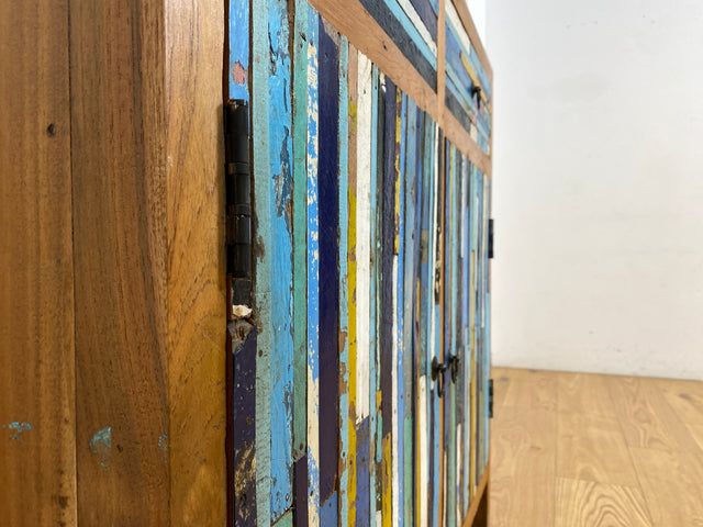 Boatwood by WMK # Einzigartige Kommode mit Schubladen, ein aus altem Bootsholz handgefertigtes Unikat aus massivem Teakholz # Schrank Sideboard Anrichte Wäschekommode Wickelkommode Bootsmöbel Teak