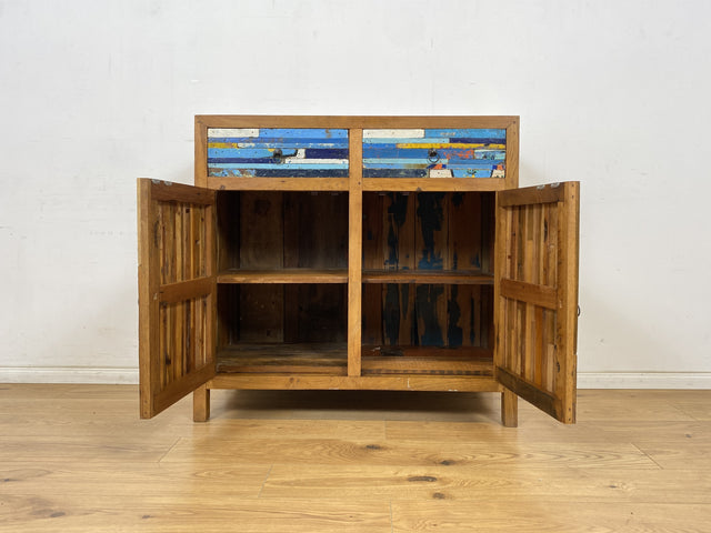 Boatwood by WMK # Einzigartige Kommode mit Schubladen, ein aus altem Bootsholz handgefertigtes Unikat aus massivem Teakholz # Schrank Sideboard Anrichte Wäschekommode Wickelkommode Bootsmöbel Teak