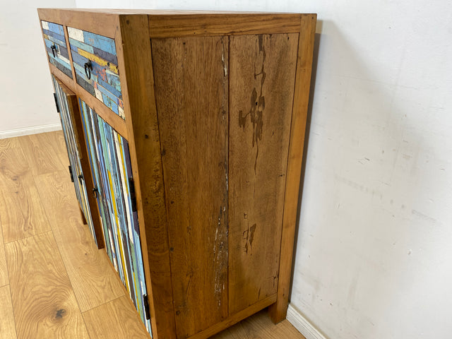 Boatwood by WMK # Einzigartige Kommode mit Schubladen, ein aus altem Bootsholz handgefertigtes Unikat aus massivem Teakholz # Schrank Sideboard Anrichte Wäschekommode Wickelkommode Bootsmöbel Teak