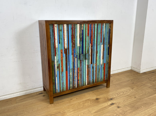 Boatwood by WMK # Wunderschöner Schrank aus altem Bootsholz, ein handgefertigtes Unikat aus massivem Teakholz # Highboard Kleiderschrank Wäscheschrank Kommode Sideboard Wäschekommode Bootsmöbel Teak
