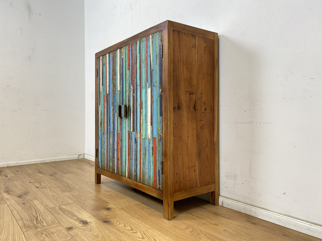 Boatwood by WMK # Wunderschöner Schrank aus altem Bootsholz, ein handgefertigtes Unikat aus massivem Teakholz # Highboard Kleiderschrank Wäscheschrank Kommode Sideboard Wäschekommode Bootsmöbel Teak