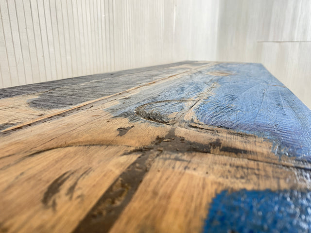 Boatwood by WMK # Besonders schöne Konsole aus altem Bootsholz, ein handgefertigtes Unikat aus massivem Teakholz # Sideboard Sideboard Schreibtisch Sekretär Schrank Flurkommode Teak Industrial