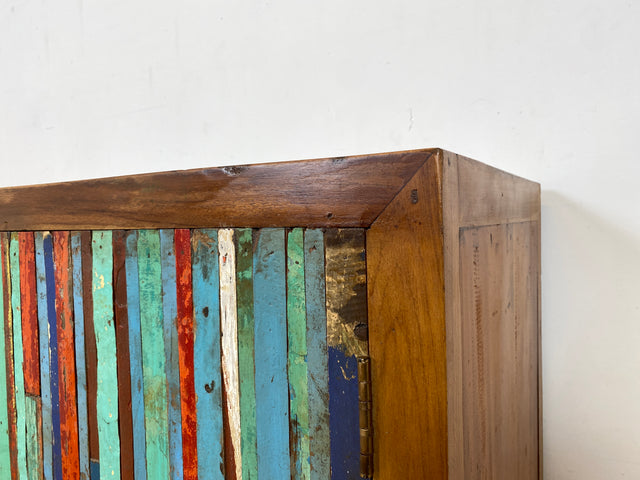 Boatwood by WMK # Wunderschöner Schrank aus altem Bootsholz, ein handgefertigtes Unikat aus massivem Teakholz # Highboard Kleiderschrank Wäscheschrank Kommode Sideboard Wäschekommode Bootsmöbel Teak