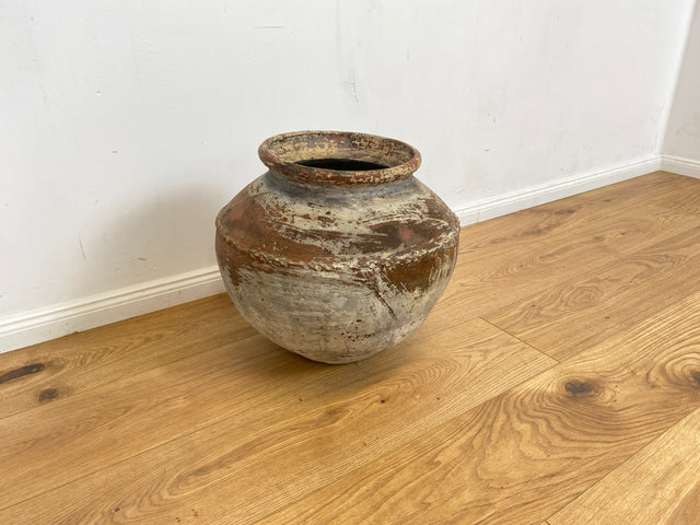 Boatwood by WMK # Sehr schöne antike Bodenvase / Wasserbehälter von der Insel Bali, ca. 100 Jahre alt, aus Terracotta mit Alterspatina # Vase Amphore Gartenurne Topf Dekoration Terrakotta-Vase Blumentopf Vintage