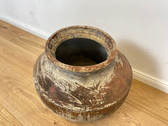 Boatwood by WMK # Sehr schöne antike Bodenvase / Wasserbehälter von der Insel Bali, ca. 100 Jahre alt, aus Terracotta mit Alterspatina # Vase Amphore Gartenurne Topf Dekoration Terrakotta-Vase Blumentopf Vintage