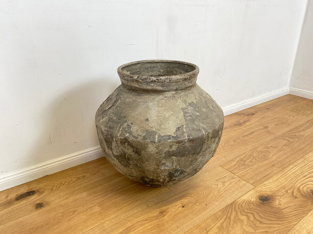 Boatwood by WMK # Wunderschöne antike Bodenvase / Wasserbehälter von der Insel Bali, ca. 100 Jahre alt, aus Terracotta mit Alterspatina # Vase Amphore Topf Gartenurne Dekoration Terrakotta-Vase Blumentopf Vintage