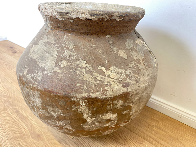 Boatwood by WMK # Sehr schöne antike Bodenvase / Wasserbehälter von der Insel Bali, ca. 100 Jahre alt, aus Terracotta mit Alterspatina # Vase Amphore Topf Gartenurne Dekoration Terrakotta-Vase Blumentopf Vintage