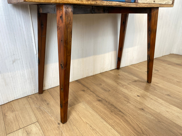 Boatwood by WMK # Nachhaltiger Sekretär aus altem Bootsholz, ein handgefertigtes Unikat aus massivem Teakholz # Schreibtisch Schminktisch Schminkkommode Desk Pult Konsole Kommode Treibholz Bootsmöbel