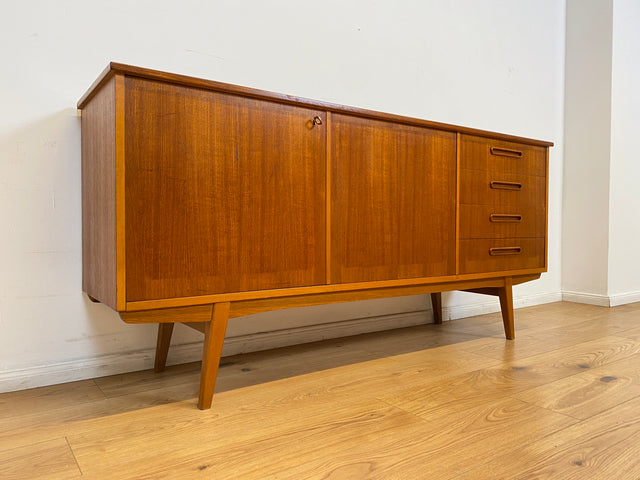 WMK # Formschönes skandinavischer Mid-Century Designer Sideboard von Ulferts in Teakholz mit Schubladen # Kommode Schrank Anrichte TV-Bank Danish Design Vintage Teak Berlin Hamburg