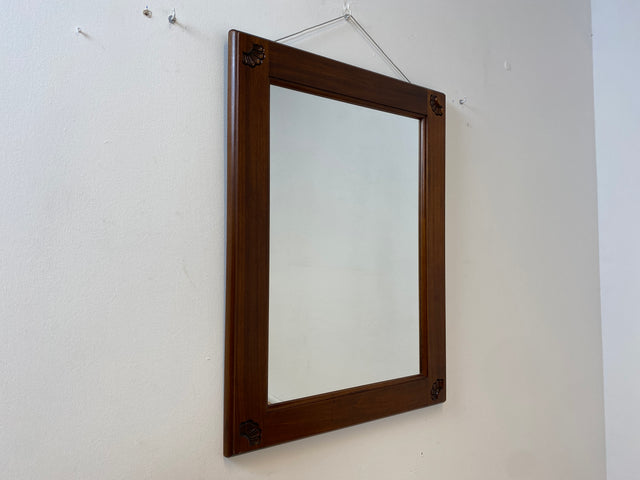 WMK I Großer & eleganter Vintage Spiegel im antikem Stil mit verziertem Holzrahmen in Nussbaum I Wandspiegel Holzspiegel Mirror Garderobe Flur Bad Retro I Versand möglich I Mainz Nürnberg Regensburg