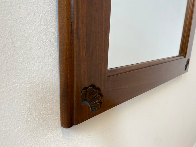 WMK I Großer & eleganter Vintage Spiegel im antikem Stil mit verziertem Holzrahmen in Nussbaum I Wandspiegel Holzspiegel Mirror Garderobe Flur Bad Retro I Versand möglich I Mainz Nürnberg Regensburg