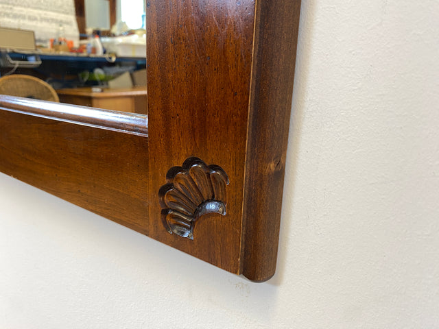 WMK I Großer & eleganter Vintage Spiegel im antikem Stil mit verziertem Holzrahmen in Nussbaum I Wandspiegel Holzspiegel Mirror Garderobe Flur Bad Retro I Versand möglich I Mainz Nürnberg Regensburg