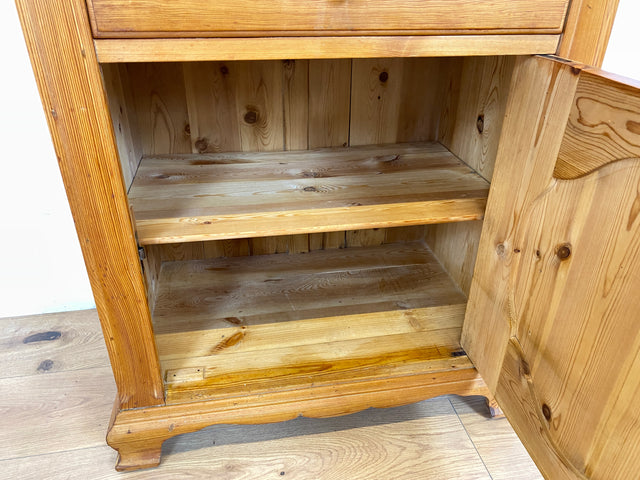 WMK # Freundliche kleine dänische antike Kommode aus vollem Holz mit Auflage aus weißem Marmor und Schublade # Marmorkommode Flurkommode Waschtisch Ablage Wickelkommode Weichholz Jugendstil Vintage