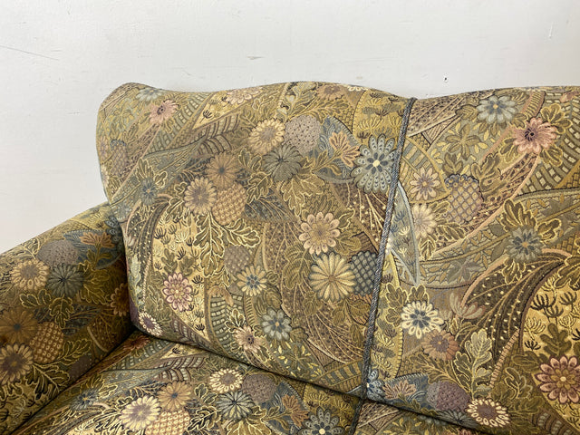 WMK Wunderschönes & gut erhaltenes 60er Jahre Sofa im Barock Stil mit tollem Bezug, reichverziertem Holzrahmen & bequemen Federkern # Couch 3-Sitzer Sitzgarnitur Rokoko Chippendale Stilmöbel Vintage