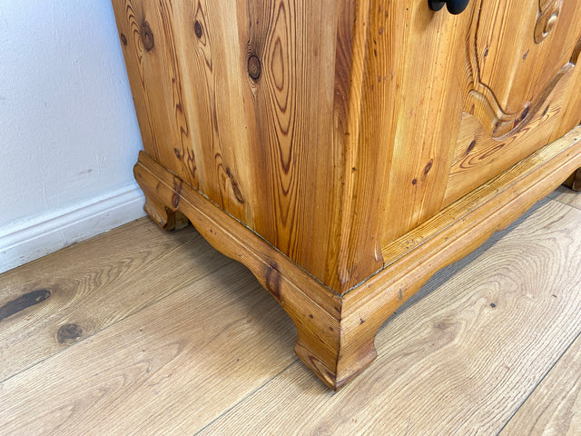 WMK # Freundliche kleine dänische antike Kommode aus vollem Holz mit Auflage aus weißem Marmor und Schublade # Marmorkommode Flurkommode Waschtisch Ablage Wickelkommode Weichholz Jugendstil Vintage