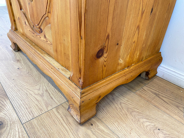 WMK # Freundliche kleine dänische antike Kommode aus vollem Holz mit Auflage aus weißem Marmor und Schublade # Marmorkommode Flurkommode Waschtisch Ablage Wickelkommode Weichholz Jugendstil Vintage