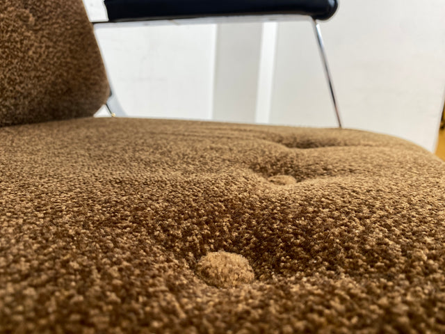 WMK Hochwertiger & gut erhaltener 70er Jahre Soft Pad Schreibtischstuhl von Eron mit Originalbezug aus Stoff & Leder , höhenverstellbar # Drehstuhl Drehsessel Chefsessel Office Chair Space Age Vintage