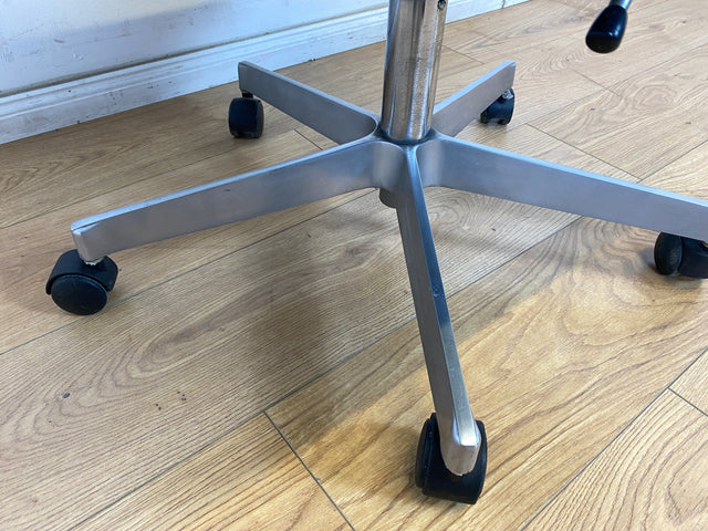 WMK Hochwertiger & gut erhaltener 70er Jahre Soft Pad Schreibtischstuhl von Eron mit Originalbezug aus Stoff & Leder , höhenverstellbar # Drehstuhl Drehsessel Chefsessel Office Chair Space Age Vintage