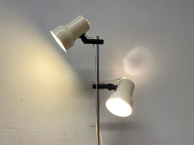 Skandinavische Space Age Stehlampe von Nordlux in Weiß mit zwei verstellbaren Leuchten I Stehleuchte Lampe Leselampe Licht Pop Art Retro Vintage Mid-Century 60er 70er I