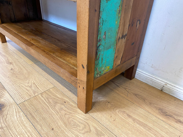 Boatwood by WMK I Nachhaltiges handgefertigtes Bücherregal aus altem Bootsholz I Teakholz massiv I Bücherschrank Regal Highboard Holzregal Küchenregal Raumtrenner Loft Bootsmöbel I Berlin Rostock Köln