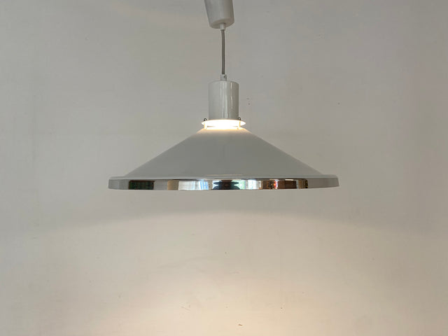 WMK Gut erhaltene skandinavische Designer Pendelleuchte Gustaf von alta design aus Aluminium und Chrom # Lampe Hängelampe Deckenlampe Wohnzimmerlampe Leuchte Licht Hängeleuchte Vintage Space Age 70er
