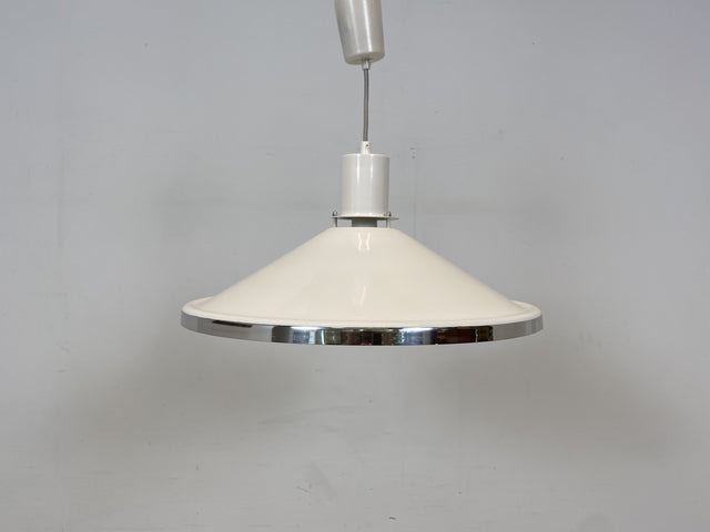 WMK Gut erhaltene skandinavische Designer Pendelleuchte Gustaf von alta design aus Aluminium und Chrom # Lampe Hängelampe Deckenlampe Wohnzimmerlampe Leuchte Licht Hängeleuchte Vintage Space Age 70er