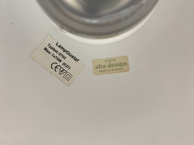 WMK Gut erhaltene skandinavische Designer Pendelleuchte Gustaf von alta design aus Aluminium und Chrom # Lampe Hängelampe Deckenlampe Wohnzimmerlampe Leuchte Licht Hängeleuchte Vintage Space Age 70er