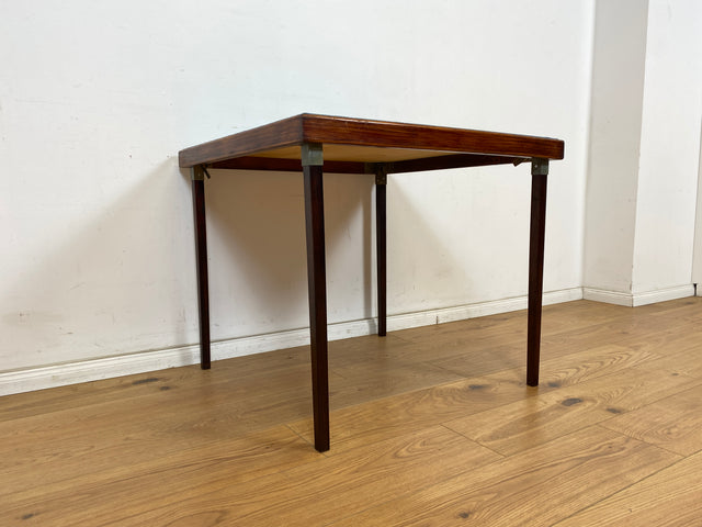 WMK Platzsparender und sehr gut erhaltener Mid-Century Spieltisch mit einklappbaren Tischbeinen und neu bespannter Tischplatte # Tisch Küchentisch Klapptisch Pokertisch Vintage # Versand möglich