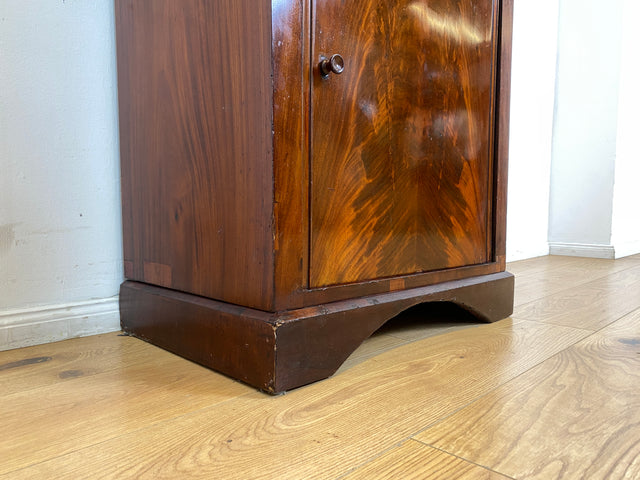 WMK I Wunderschöne kleine antike Kommode aus vollem Holz in Mahagoni mit Schublade und Klappe I Schrank Flurkommode Wäschekommode Konsole Phonoschrank Biedermeier Vintage Berlin Stuttgart Düsseldorf