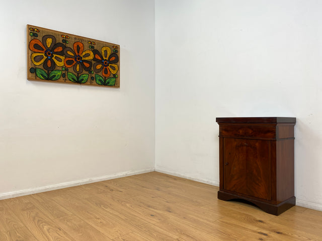 WMK I Wunderschöne kleine antike Kommode aus vollem Holz in Mahagoni mit Schublade und Klappe I Schrank Flurkommode Wäschekommode Konsole Phonoschrank Biedermeier Vintage Berlin Stuttgart Düsseldorf
