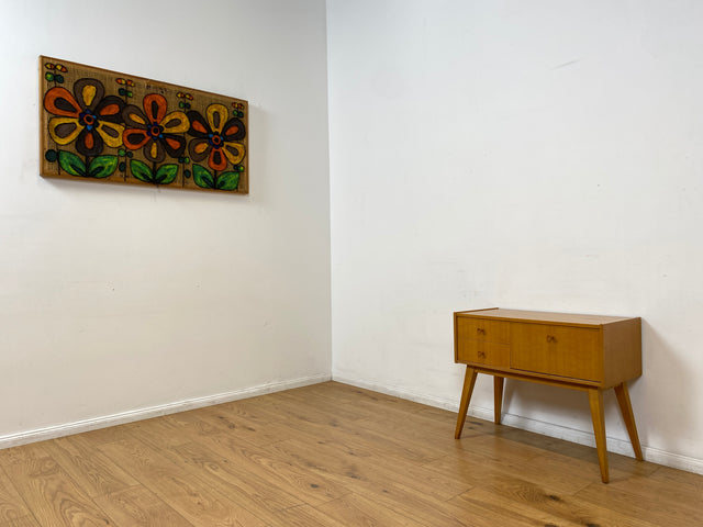 WMK I Stilvolle kleine helle Mid-Century Kommode aus 1966 in Birnbaum mit Schubladen I Lowboard Sideboard Wäschekommode Beistelltisch Nachttisch TV Bank VEB DDR Vintage Retro 60er Berlin Leipzig Köln