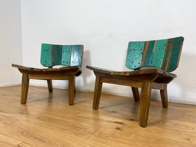 Boatwood by WMK I 1/5 Einzigartiger Lounge Sessel aus altem Bootsholz, ein handgefertigtes Unikat aus massivem Teakholz , auch Outdoor I Stuhl Relax Holz Garten Balkon Boots Möbel Treibholz Meer Teak