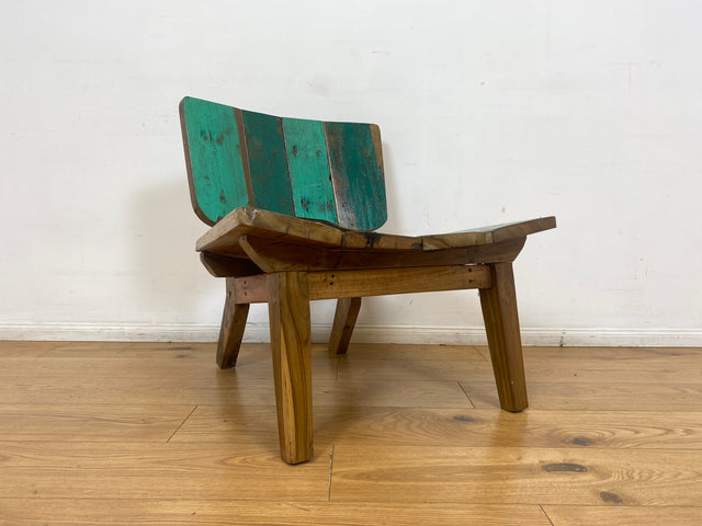 Boatwood by WMK I 1/5 Einzigartiger Lounge Sessel aus altem Bootsholz, ein handgefertigtes Unikat aus massivem Teakholz , auch Outdoor I Stuhl Relax Holz Garten Balkon Boots Möbel Treibholz Meer Teak