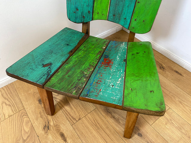 Boatwood by WMK I 1/5 Einzigartiger Lounge Sessel aus altem Bootsholz, ein handgefertigtes Unikat aus massivem Teakholz , auch Outdoor I Stuhl Relax Holz Garten Balkon Boots Möbel Treibholz Meer Teak