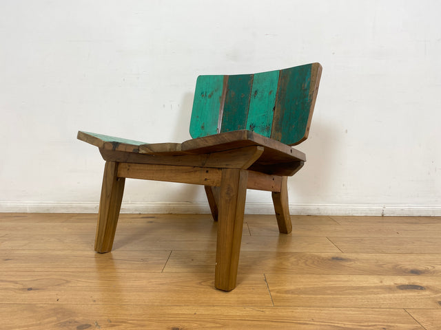 Boatwood by WMK I 1/5 Einzigartiger Lounge Sessel aus altem Bootsholz, ein handgefertigtes Unikat aus massivem Teakholz , auch Outdoor I Stuhl Relax Holz Garten Balkon Boots Möbel Treibholz Meer Teak