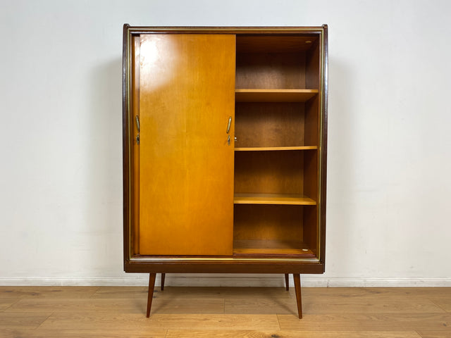 WMK # Formschöner & gut erhaltener Mid-Century Wäscheschrank mit Schiebetüren # Schrank Kleiderschrank Flurschrank Schuhschrank Highboard Sideboard Rockabilly Vintage 50er 60er Berlin München Dresden