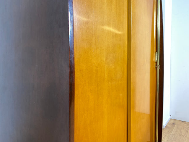 WMK # Formschöner & gut erhaltener Mid-Century Wäscheschrank mit Schiebetüren # Schrank Kleiderschrank Flurschrank Schuhschrank Highboard Sideboard Rockabilly Vintage 50er 60er Berlin München Dresden
