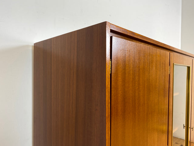 WMK I Stilvoller Mid-Century Schrank aus vollem Holz mit Schubladen & Glastür I Kleiderschrank Wäscheschrank Highboard Vitrine Garderobe Dielenschrank Cabinet 50er 60er Vintage Frankfurt Bonn Dresden