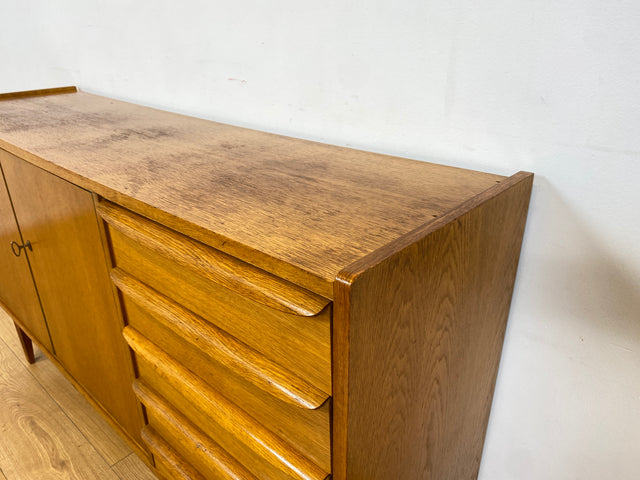 WMK I Stilvolles Mid-Century Sideboard in Eiche mit Schubladen I Kommode Schrank Wohnzimmerschrank Anrichte Lowboard TV-Schrank TV-Board Vintage DDR Berlin Dresden Bayern Frankfurt